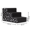 Schůdky pro psa 50x30x30 cm SPRINGOS PA0340 černé s bílými motivy