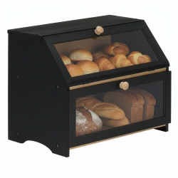 Dřevěný chlebník SPRINGOS KI0161 černý