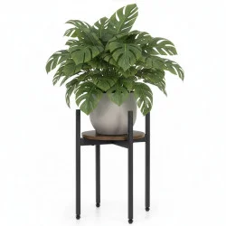 Kovový stojan na květiny 42,5 cm SPRINGOS GA0216 tmavě hnědý