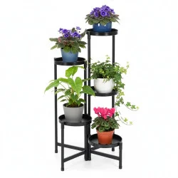 Kovový stojan na rostliny 78,5 cm SPRINGOS GA0218 černý