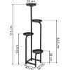 Kovový stojan na květiny 115 cm SPRINGOS GA0213 černý