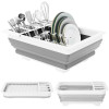 Odkapávač na nadobí skládací 36x31x12 cm SPRINGOS HA5198 šedo-bílý
