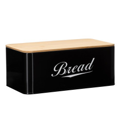 Chlebník s bambusovým víkem SPRINGOS KI0164 černý