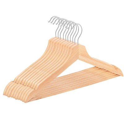 Dřevěná ramínka 10 ks SPRINGOS HG0085 přírodní