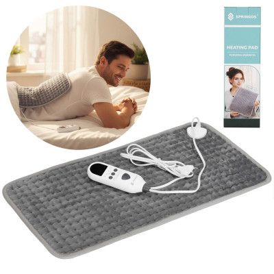 Vyhřívací podložka elektrická 30x60 cm SPRINGOS HA7565 šedá