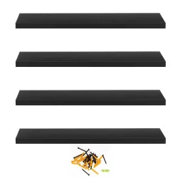 Police na zeď sada 4 ks SPRINGOS HF0053 černé