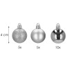 Vánoční baňky stříbrné mix - 4cm, sada 20ks
