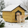 Zateplená bouda pro psa L 80x64x61 cm DECHLAND BP011 žlutá