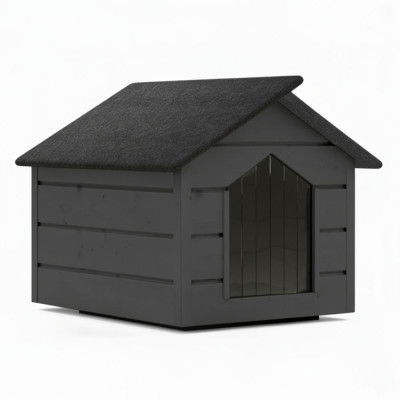 Zateplená bouda pro psa L 80x64x61 cm DECHLAND BP011 šedá