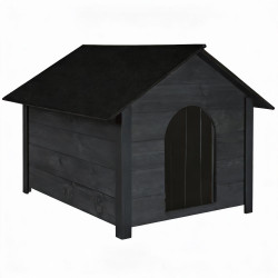 Zateplená bouda pro psa XL 72x116x81 cm DECHLAND BP04 tmavě šedá