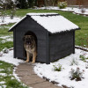 Zateplená bouda pro psa XL 72x116x81 cm DECHLAND BP04 tmavě šedá