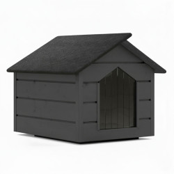 Zatepletá bouda pro psa XL 90x116x82 cm DECHLAND BP012 šedá