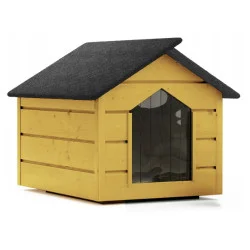 Zatepletá bouda pro psa M 54x63x55 cm DECHLAND BP010 žlutá