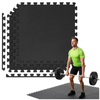 Pěnová podložka na cvičení 60x60x2 cm sada 4ks ACTIGET ACT0034 grafitová