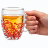 Skleněný hrnek na kávu s květinami 300 ml SPRINGOS HA7574