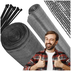 SN0072 SVĚTLÁ ANTRACITOVÁ STÍNICÍ SÍŤ 65 GSM 1,5 X 25 M