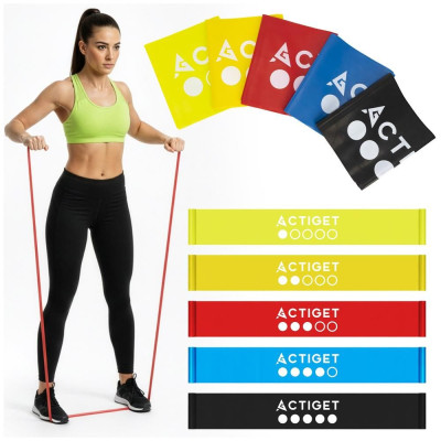 Gumy na cvičení 2m sada 5ks ACTIGET ACT0106