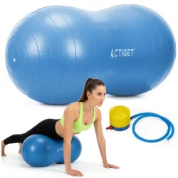 Dvojitý gymnastický míč Peanut + pumpička ACTIGET ACT0150 modrý