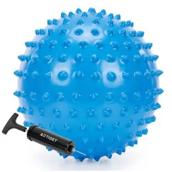 Masážní míč 20 cm + pumpička ACTIGET ACT0152 modrý