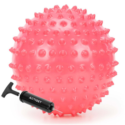 Masážní míč 20 cm + pumpička ACTIGET ACT0151 červený