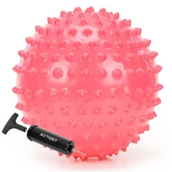 Masážní míč 20 cm + pumpička ACTIGET ACT0151 červený