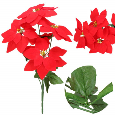 Vánoční hvězda kytice 50 cm červená