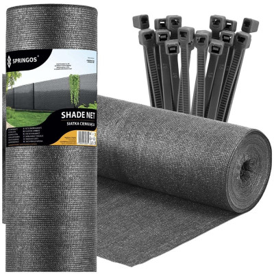 Stínící tkanina na plot 170cm x 10m 95% zastínění SPRINGOS SN0068 světle grafitová