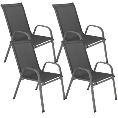 Set 4x Zahradní židle SPRINGOS GF0118 tmavě šedé