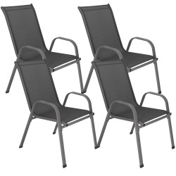 Set 4x Zahradní židle SPRINGOS GF0118 tmavě šedé