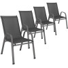 Set 4x Zahradní židle SPRINGOS GF0118 tmavě šedé