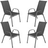 Set 4x Zahradní židle SPRINGOS GF0118 tmavě šedé