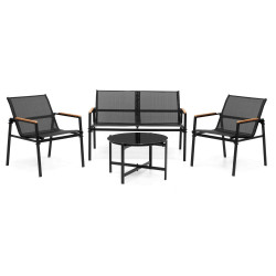 Zahradní set nábytku SPRINGOS GF0120 černý