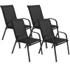 Set 4x Zahradní křeslo SPRINGOS MONZA GF0071H černé