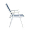 Zahradní křeslo SPRINGOS MALAGA modro-bílé pruhy