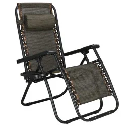 Zahradní polohovací křeslo SPRINGOS ZERO GRAVITY hnědé