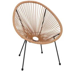 Ratanové zahradní křeslo SPRINGOS LOA GF0084 hnědé