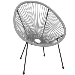 Ratanové zahradní křeslo SPRINGOS LOA GF0086 šedé