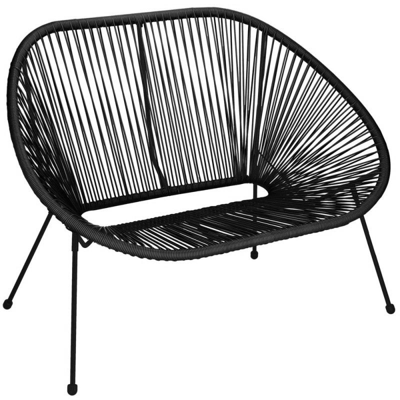 Ratanová zahradní pohovka SPRINGOS LOA GF0088 černá