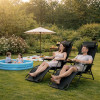 Zahradní polohovací křeslo SPRINGOS RELAX černé