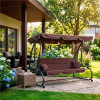 Zahradní houpačka 4-místná, hnědá SPRINGOS FLORIDA