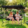 Zahradní houpačka pro 4 osoby SPRINGOS LINDA GS0016 černá