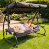 Zahradní houpačka SPRINGOS BOHEMA 3-místná, tmavě šedá
