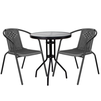 Zahradní set ratanového nábytku SPRINGOS BISTRO 2 šedý