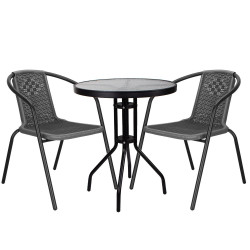 Zahradní set ratanového nábytku SPRINGOS BISTRO 2 šedý