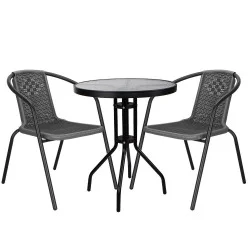 Zahradní set ratanového nábytku SPRINGOS BISTRO 2 šedý