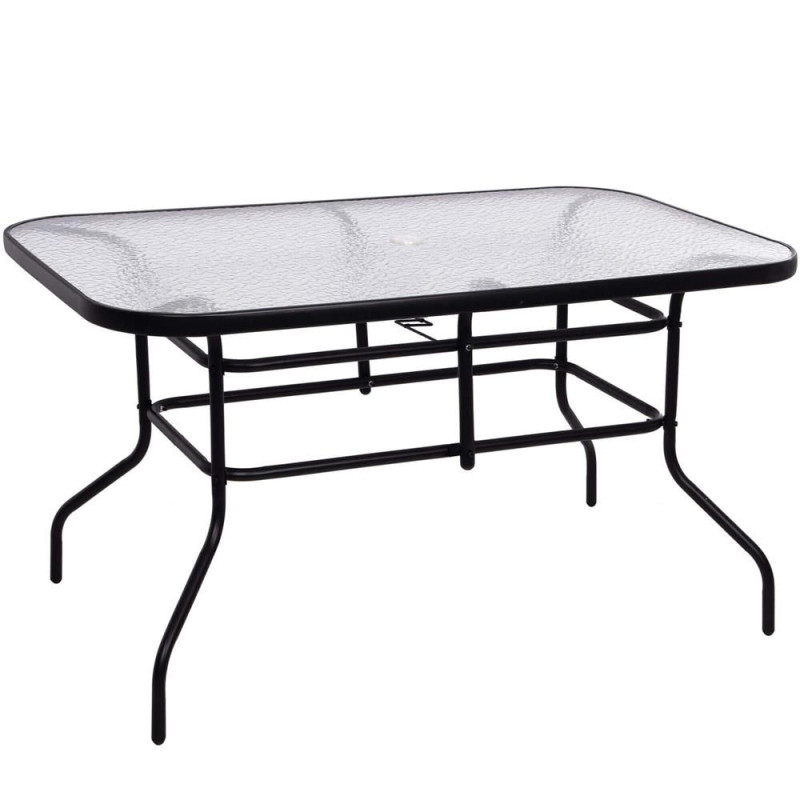 Zahradní stůl 120x70, černý SPRINGOS TOSCANA GF0080