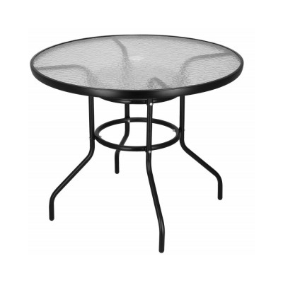 Zahradní stolek 90 cm SPRINGOS BISTRO černý