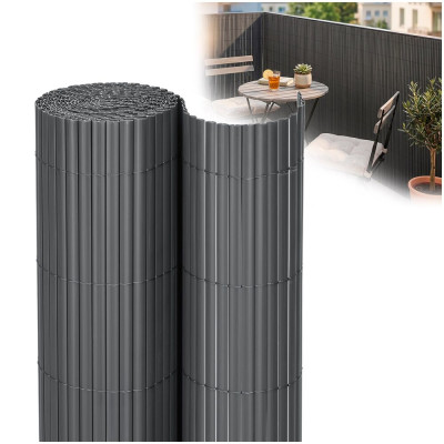 PVC zástěna 1,4x5 m na balkon plot SPRINGOS GA0241 šedá