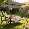 Zahradní houpačka 3-místná SPRINGOS JOKO GS0030, šedá