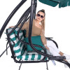 Zahradní houpačka SPRINGOS MALIBU 3-4-místná, zeleno-bílá